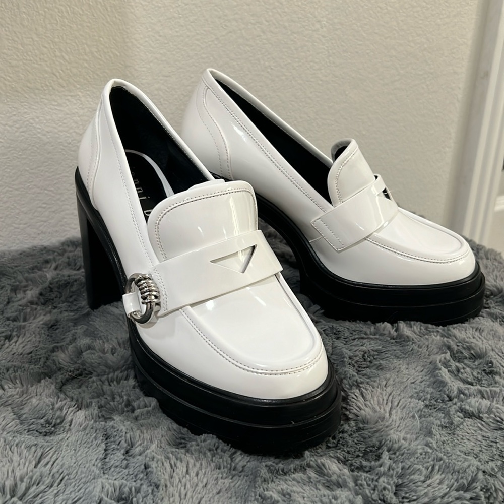 Beautiful white loafer platforms